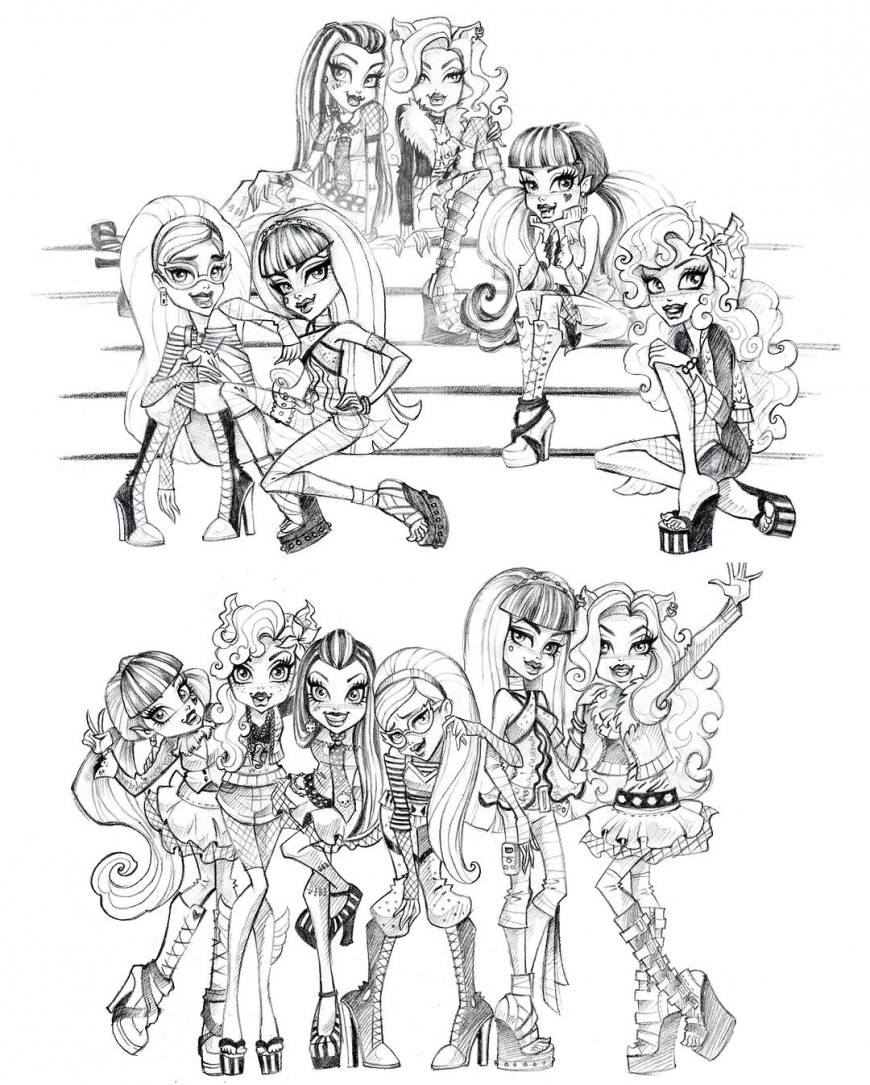 Darko Dordevic shared sketches of first-generation Monster High artwork