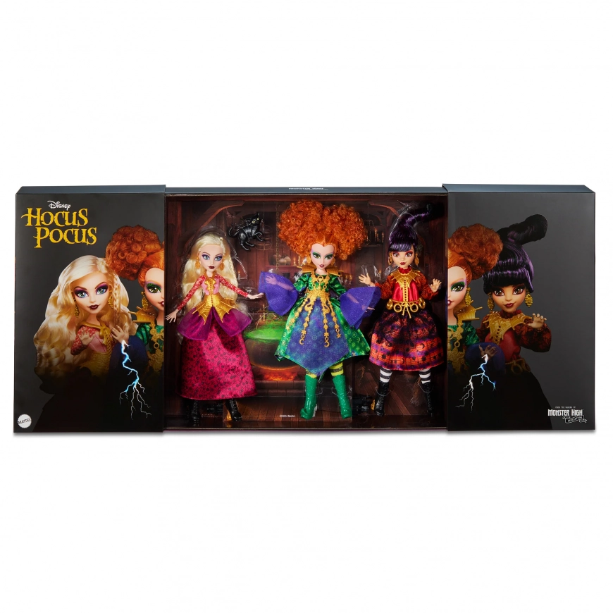 Monster High Skullector Hocus Pocus 3-pack dolls Sanderson sisters Winifred, Mary and Sarah dolls