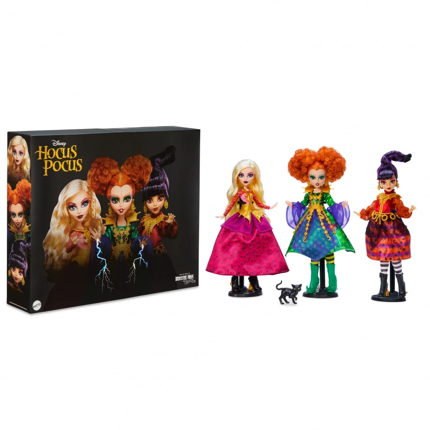 Monster High Skullector Hocus Pocus 3-pack dolls Sanderson sisters Winifred, Mary and Sarah dolls