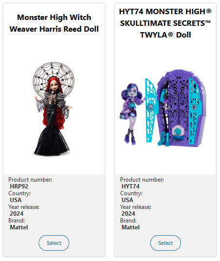 Monster High Witch Weaver Harris Reed Collector doll