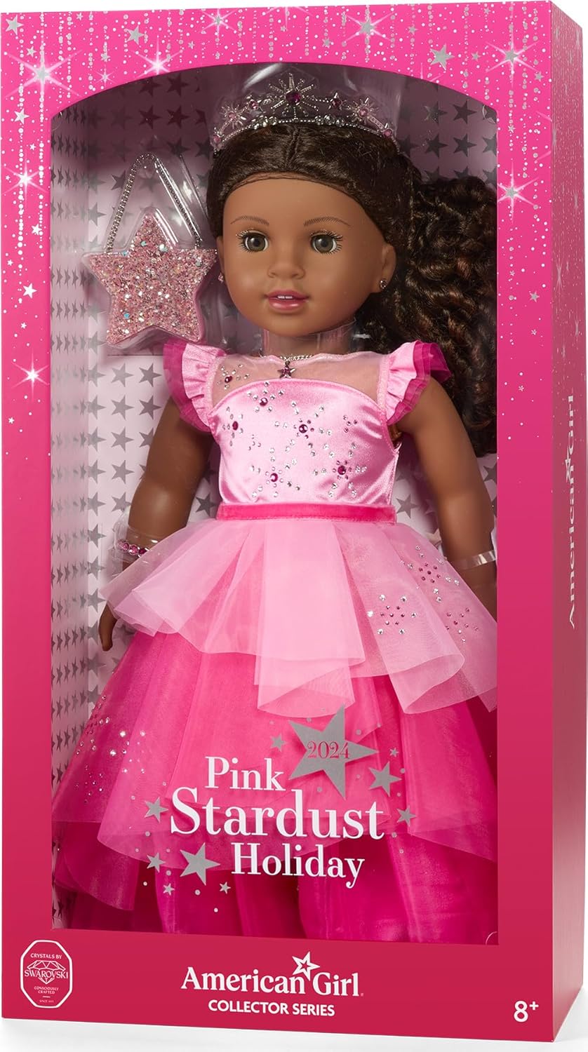 American Girl 2024 Pink Stardust Holiday Collector Doll brunette