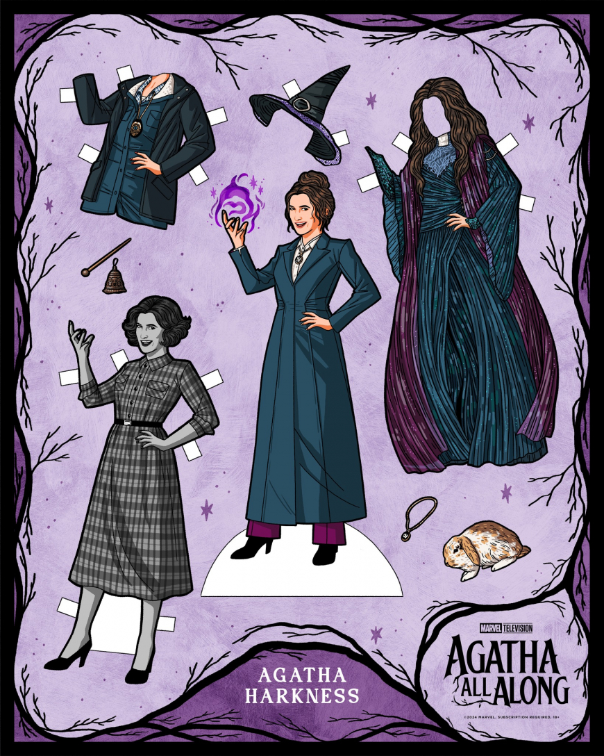 Agatha All Along paper dolls