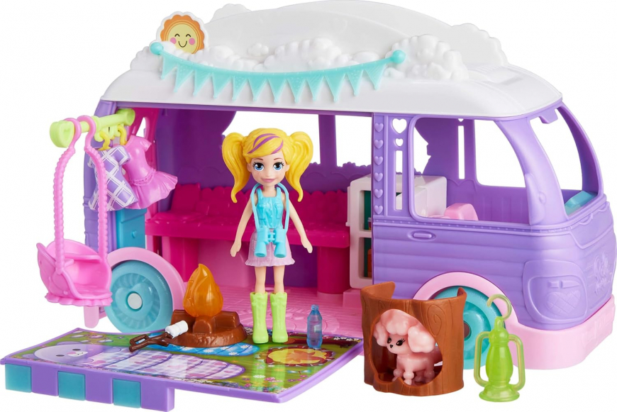 Polly Pocket Glamping Camper Van playset