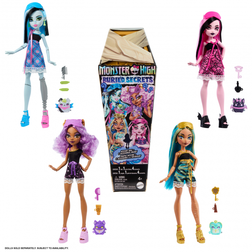 Monster High Buried Secrets Cozy Creepover dolls stock images