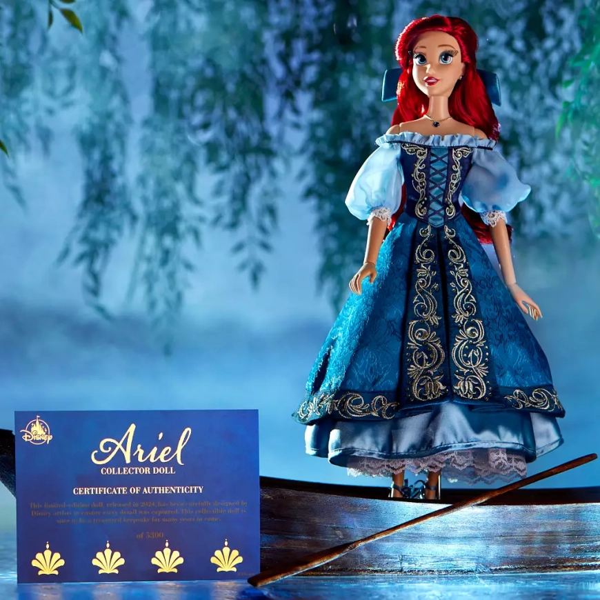 Disney Store Ariel Limited Edition 2024 simplified version of D23 doll in blue dress