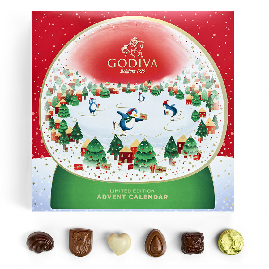 Godiva Chocolatier 2024 Deluxe Snowglobe Advent Calendar