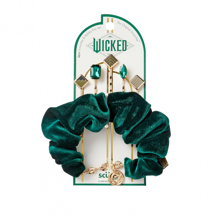 Wicked Emerald City Scrunchie Bobby Pin set