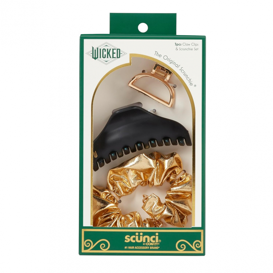 Wicked 3PK Claw Clip & Scrunchie set