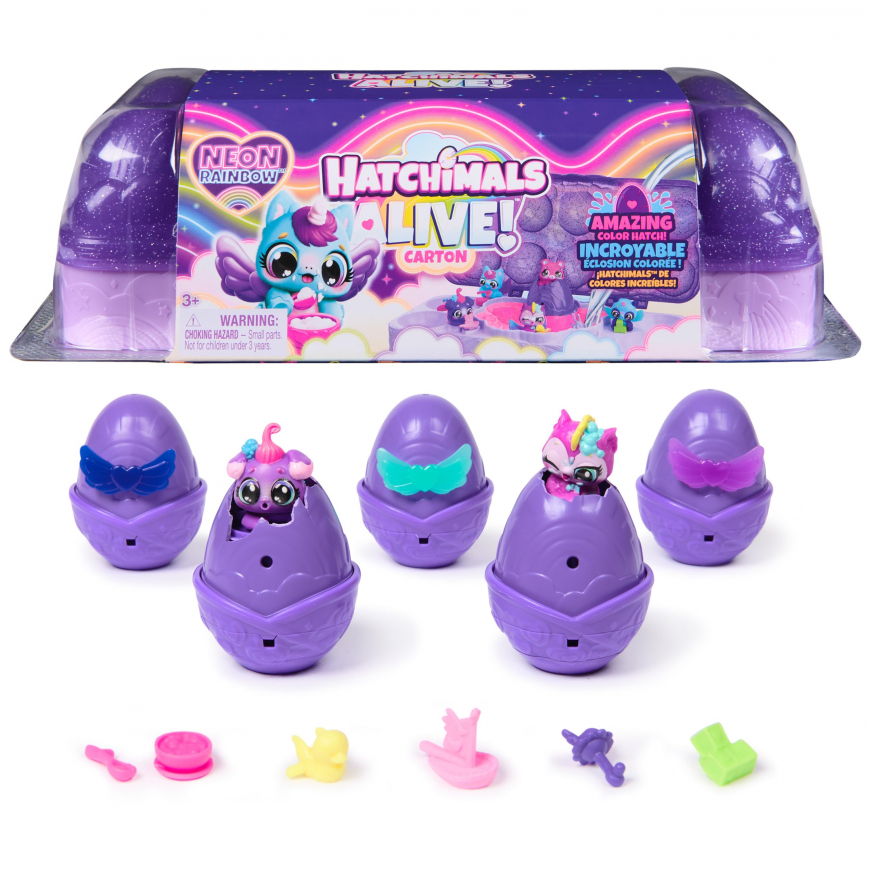 Hatchimals Alive Neon Rainbow Midnight Carton