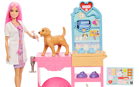 Barbie Fast Cast Veterinarian Clinic Doll playset