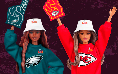 Barbie Signature Barbie x Super Bowl 2025 Eagles and Chiefs dolls