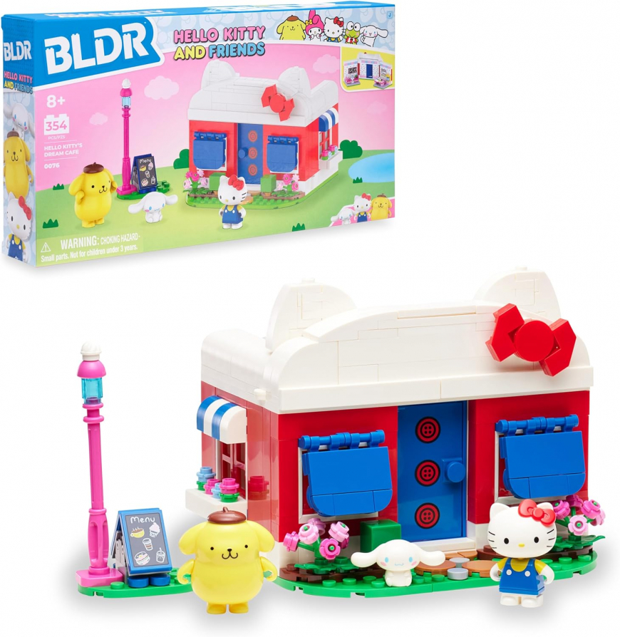 Hello Kitty’s Dream Cafe Building Set with Hello Kitty, Cinnamoroll, and Pompompurin Minifigures