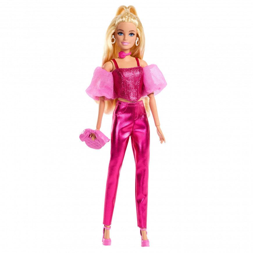 Barbie Deluxe Style doll Pink Metallic Dress JFP40