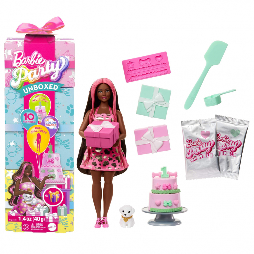 Barbie Party Unboxed doll with Poodle JFG71