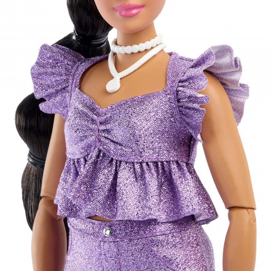 Barbie Deluxe Style doll Purple Metallic Dress JFP43