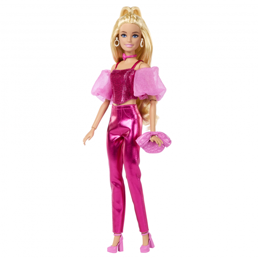 Barbie Deluxe Style doll Pink Metallic Dress JFP40