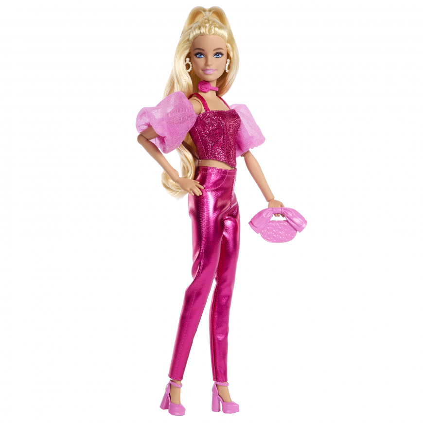 Barbie Deluxe Style doll Pink Metallic Dress JFP40