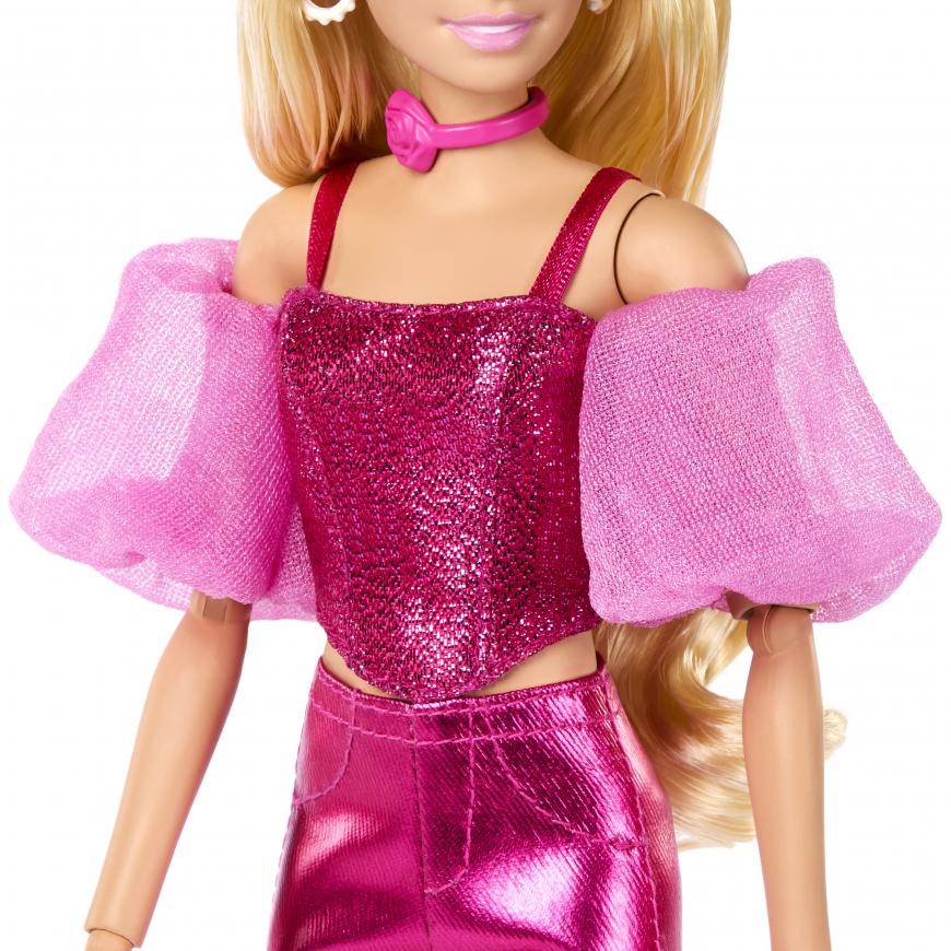 Barbie Deluxe Style doll Pink Metallic Dress JFP40