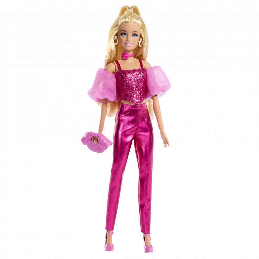 Barbie Deluxe Style doll Pink Metallic Dress JFP40