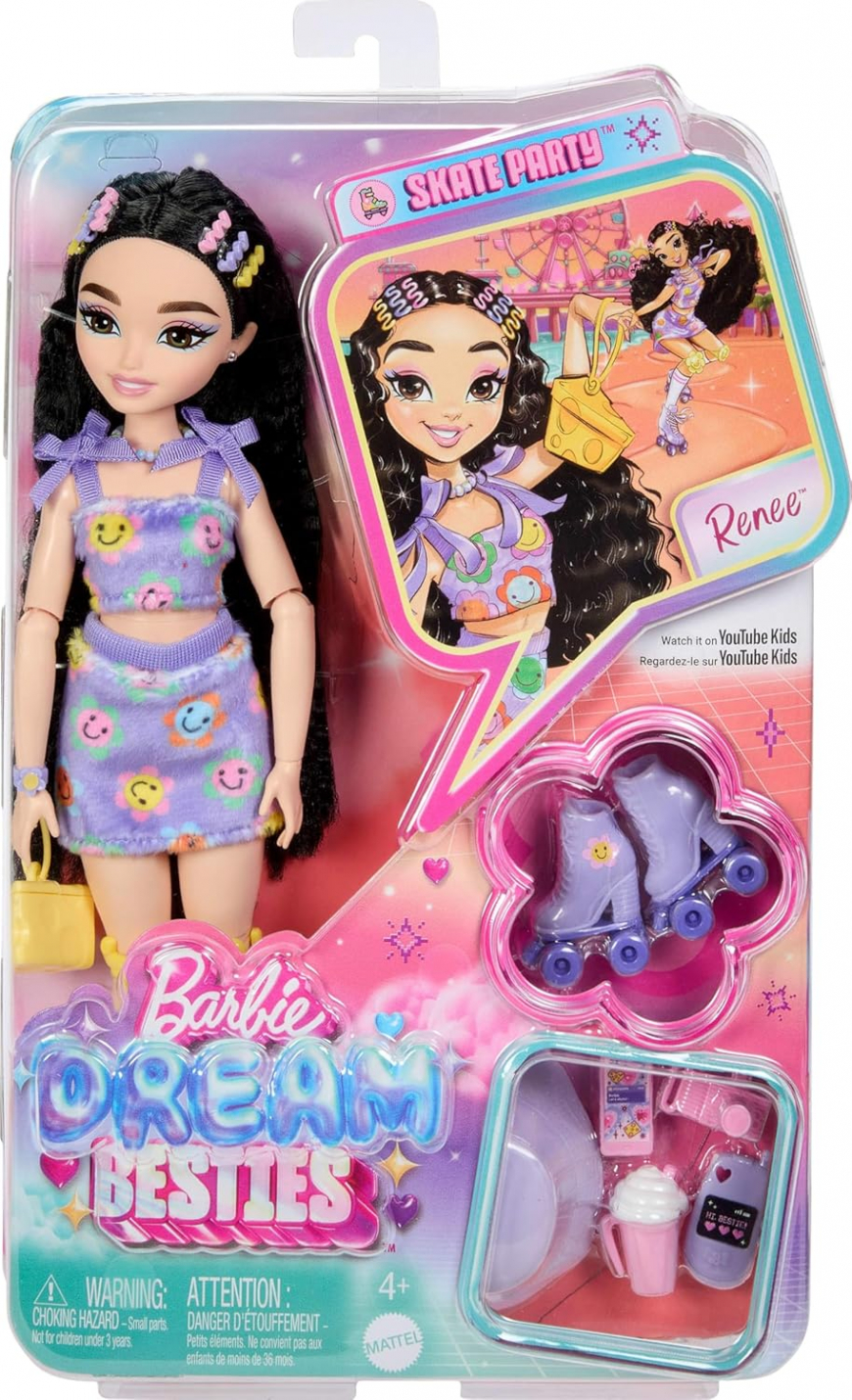 Barbie Dream Besties Skate Party Roller Skating Renee doll in box