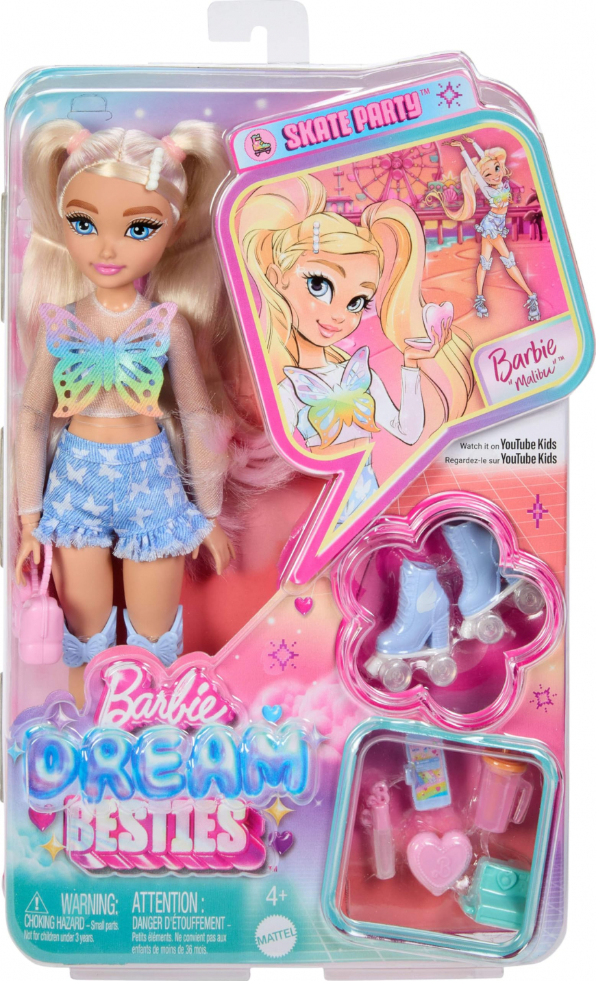 Barbie Dream Besties Skate Party Roller Skating Malibu doll in box