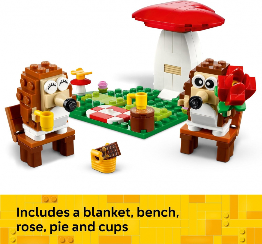 LEGO Hedgehog Picnic Date Valentines Day playset