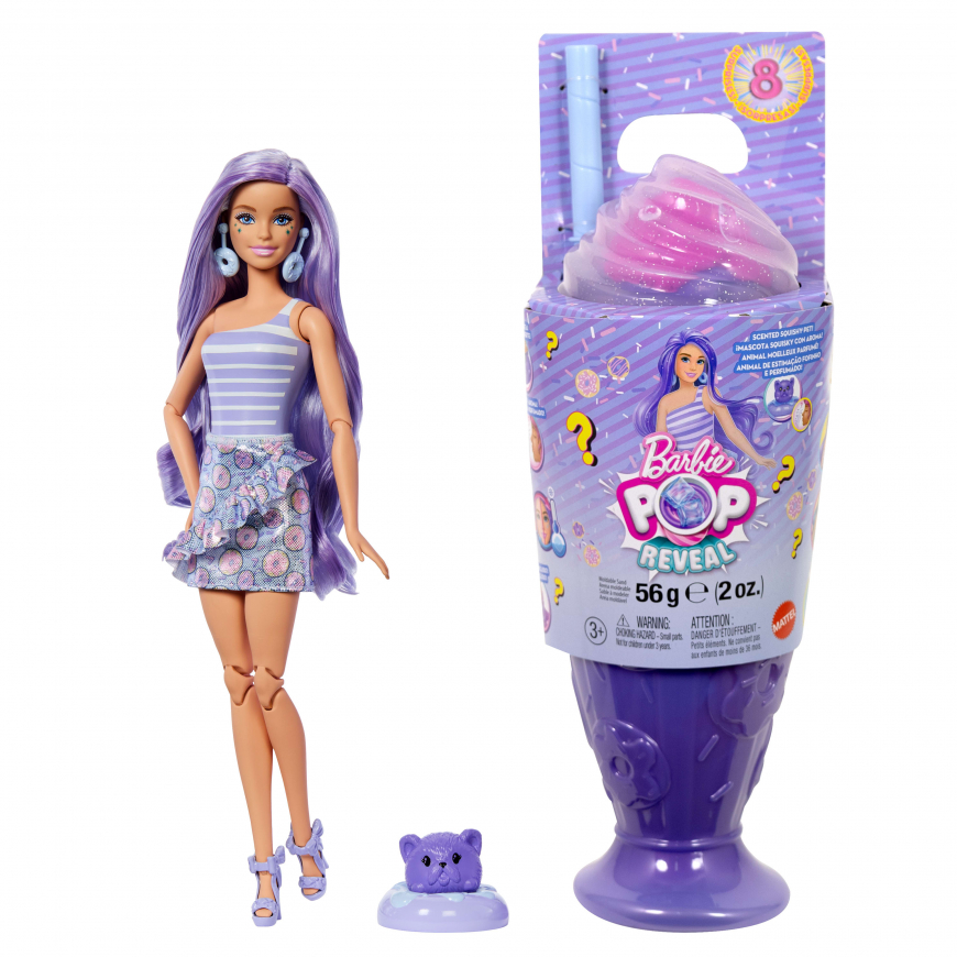 Barbie Pop Reveal Treats Milk Shake JFY60 doll Purple