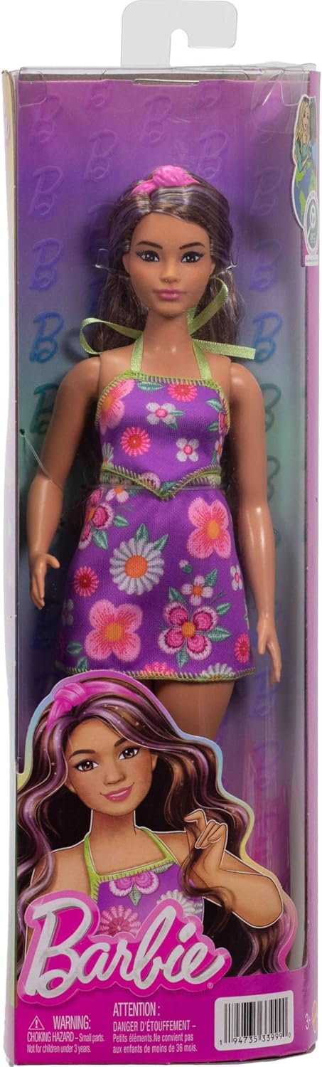Barbie Fashionistas Doll #244 with Purple Floral Halter Top